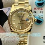 PPM Swiss Replica Yellow Gold Rolex Day-Date II Gold Baguette Dial Swiss 3255 Watch 